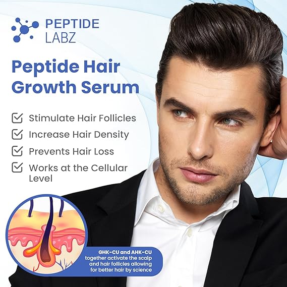 Copper Peptide Hair Growth Treatment Serum, GHK-Cu and AHK-Cu, Licorice Extract,1oz - Image 6