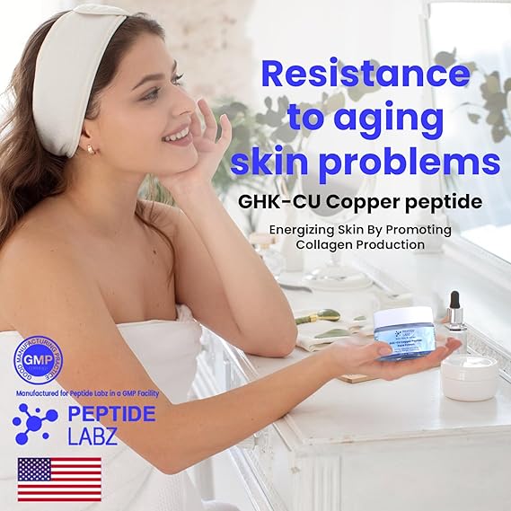 GHK-Cu Copper Peptide Face Cream Anti Wrinkle Anti Aging, Repair, and Firming Daily Face Cream, 1.69 Fluid Ounce - Image 4