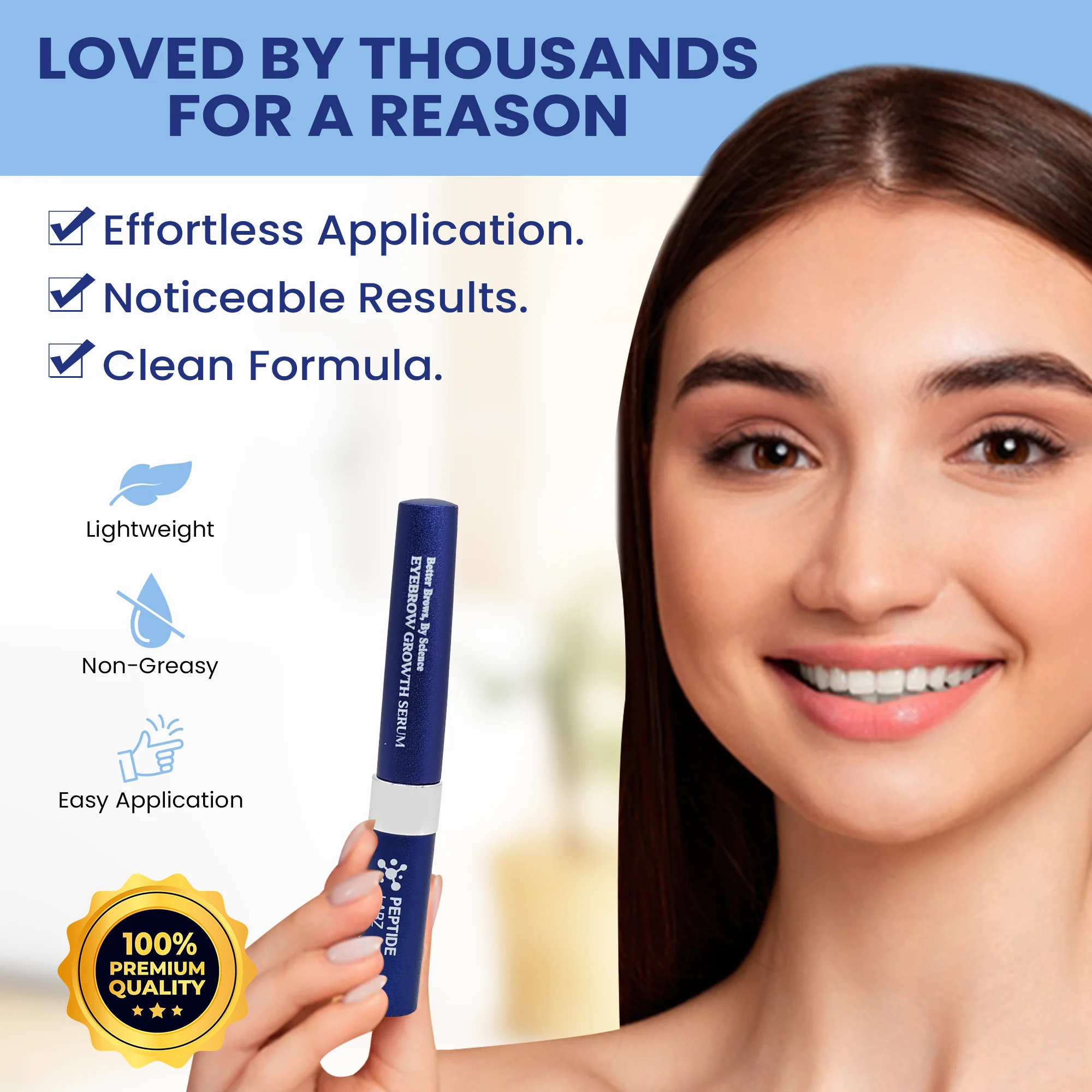 Eyebrow Growth Serum with Myristoyl Pentapeptide-4, Diaminopyrimidine Oxide & Ginger – Peptide Labz - Image 6