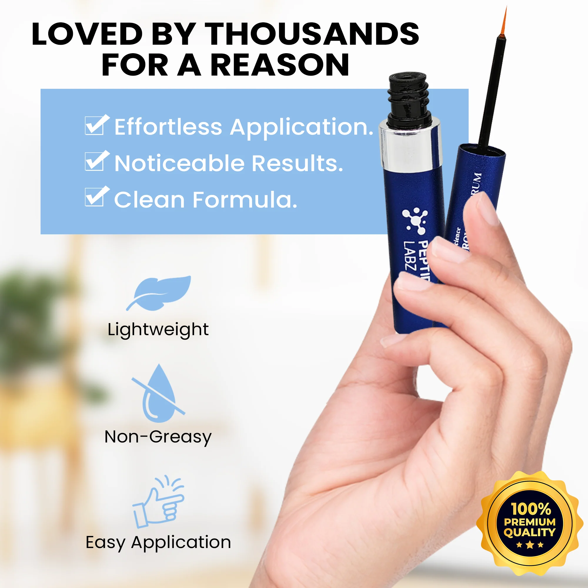 Eyelash Growth Serum with Myristoyl Pentapeptide-4, Keratin & Diaminopyrimidine Oxide – Peptide Labz - Image 5
