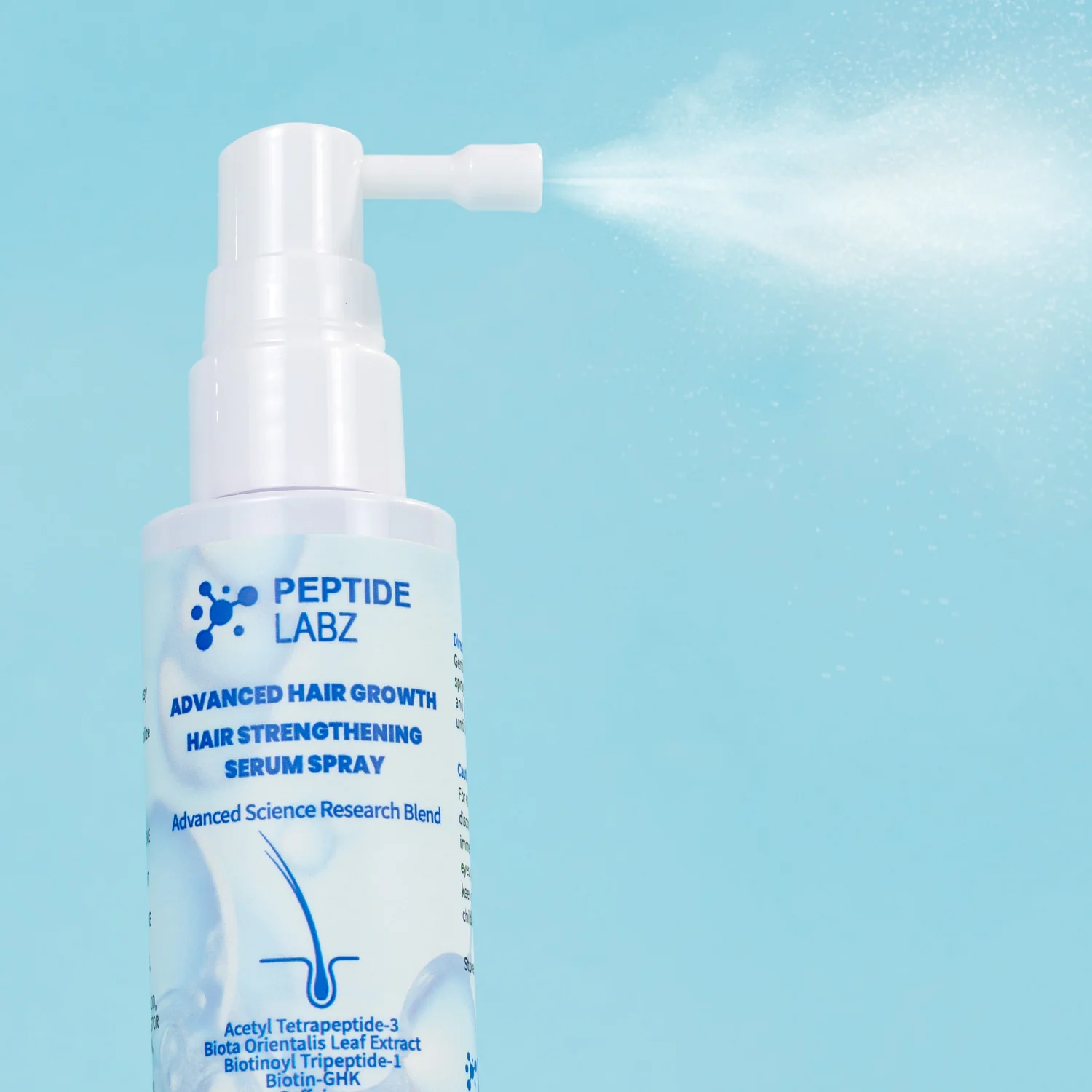 Hair Growth Serum Spray with Peptides, Acetyl Tetrapeptide-3, Biotin-GHK, Licorice Root Extract and Caffeine - Image 3