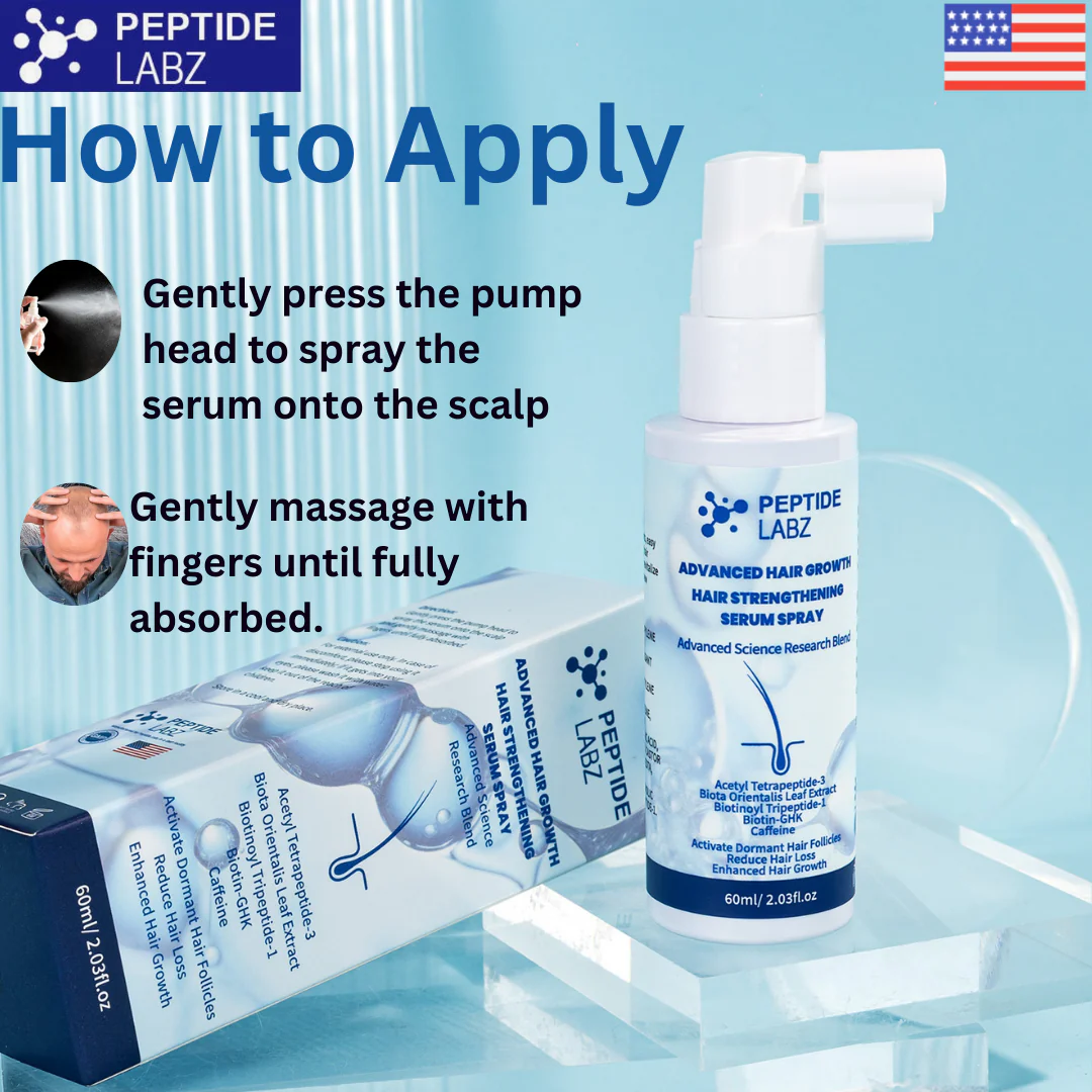 Hair Growth Serum Spray with Peptides, Acetyl Tetrapeptide-3, Biotin-GHK, Licorice Root Extract and Caffeine - Image 8